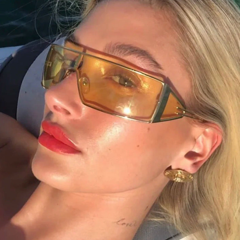 Metal Sunglasses Fashion Box Versatile Hot Girl Outdoor Sunglasses Women's Sunglasses Premium